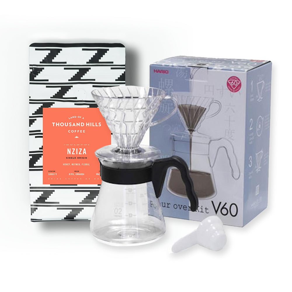 Manual Pour Over Hario V60 and Coffee Set